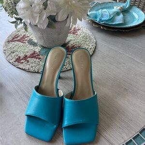 Marc Fisher Turquoise Slide Mules